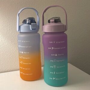 2 pack Motivational 42oz Water Bottles BPA Free
